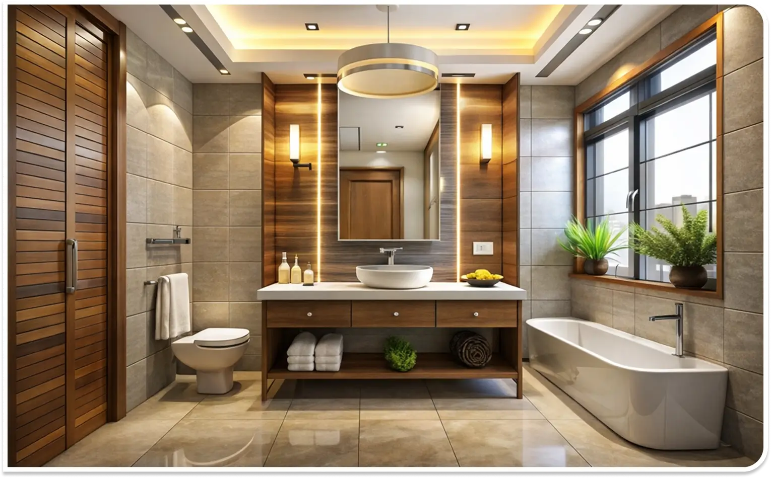 A finished Master Craft bathroom remodel on the Washington coast