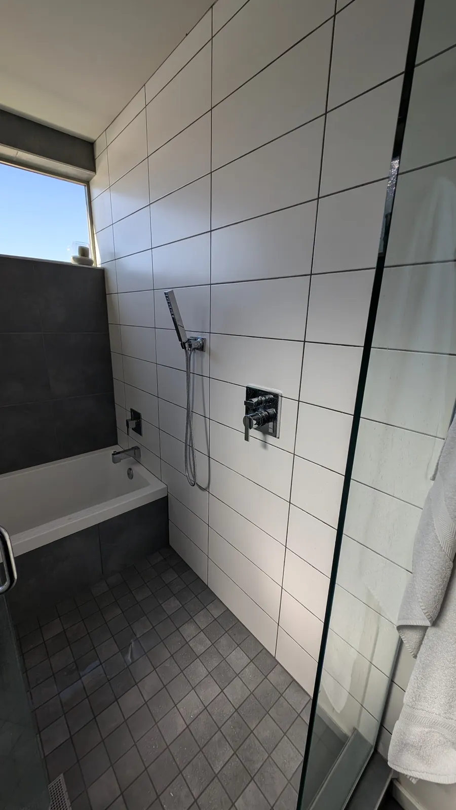 Subway-tile tub and shower surround